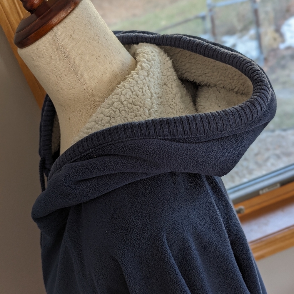 AMERICAN EAGLE OUTFITTERS Blue Fleece Zip Sherpa Lined Hoodie Women's Size XL - Picture 3 of 8